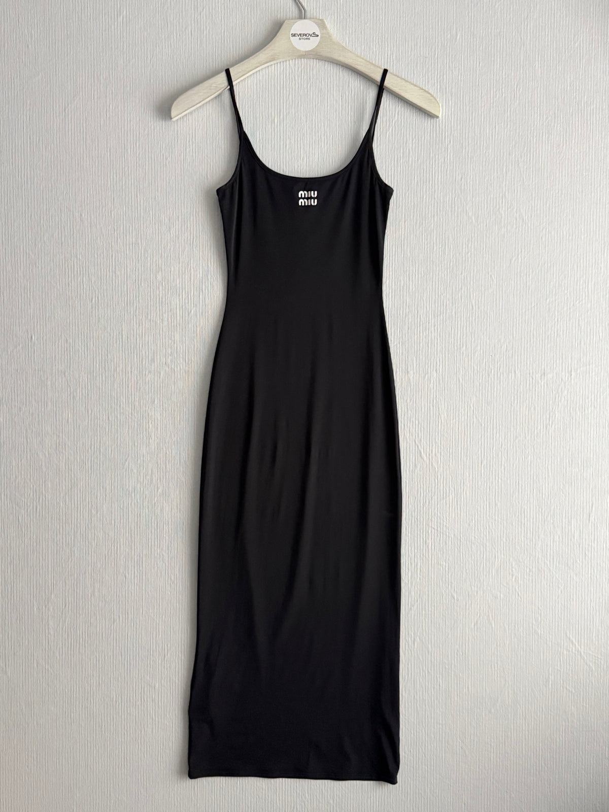 Miu Miu Logo-print Stretch Jersey Midi Dress