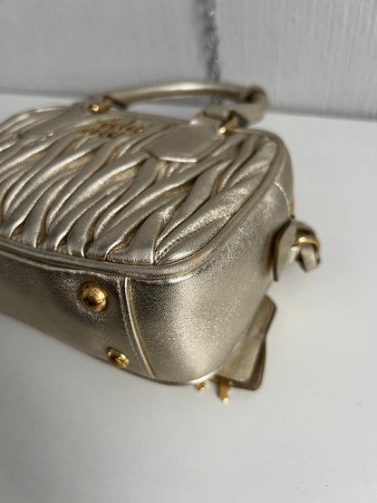 Miu Miu Arcadie Matelassé Nappa Leather Bag in Purite