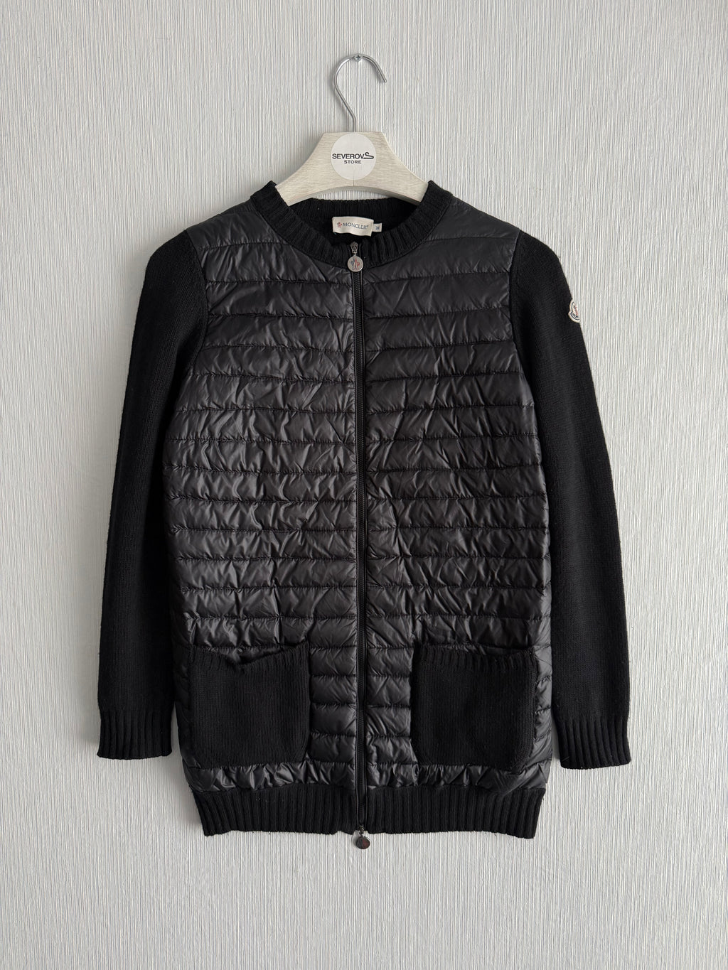 Moncler Maglione Tricot Down Padded Wool Cardigan