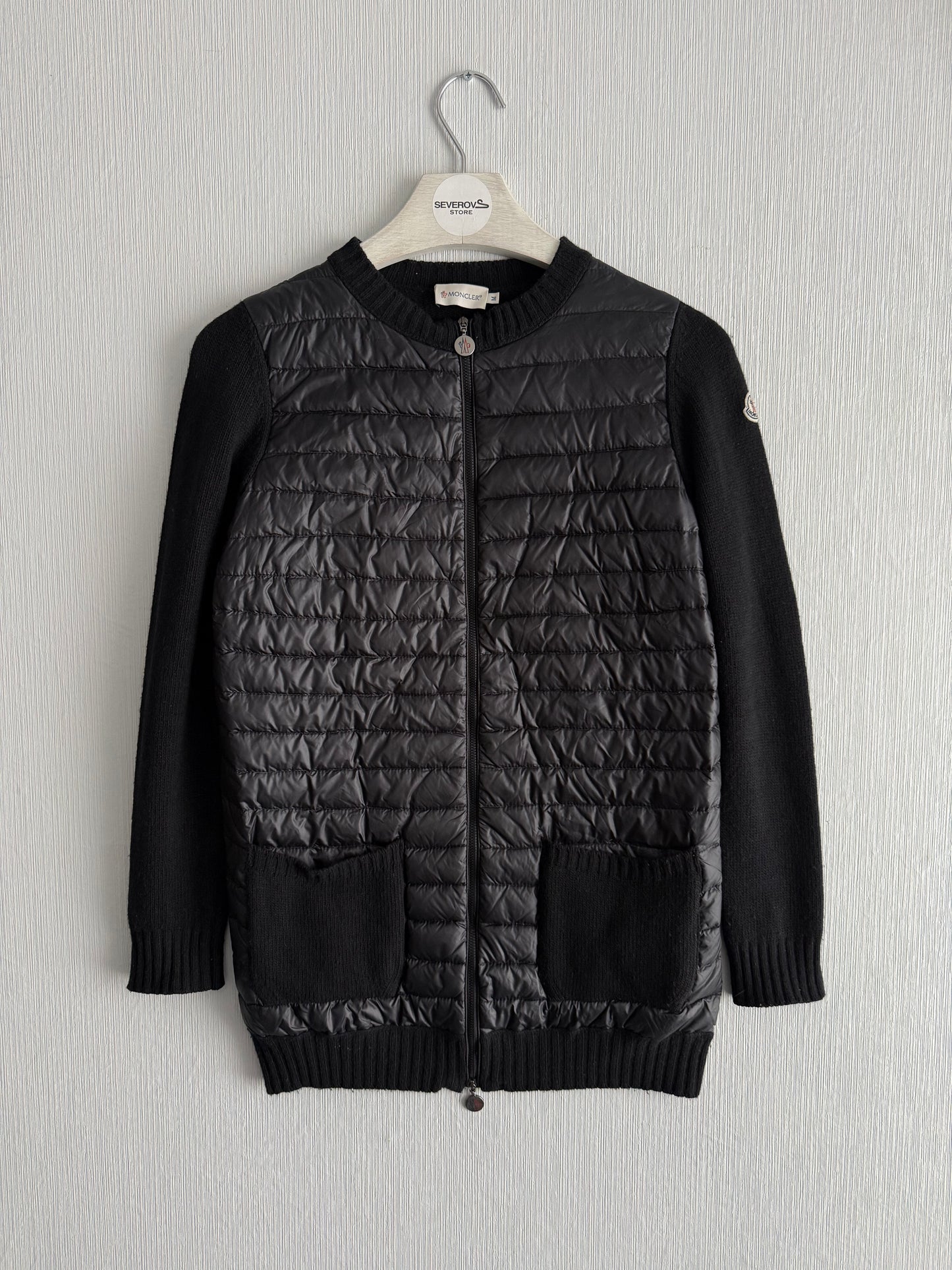 Moncler Maglione Tricot Down Padded Wool Cardigan