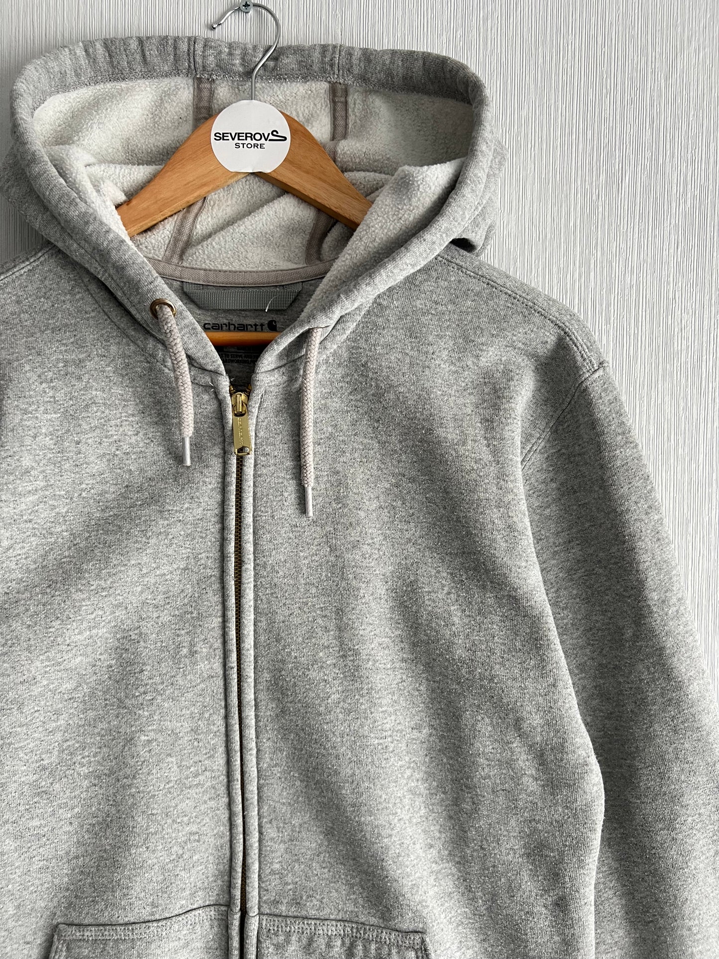Carhartt Grey Cotton Baggy Zip Hoodie