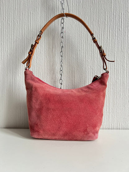 Prada Pochette Sirio Pink Suede Shoulder Bag