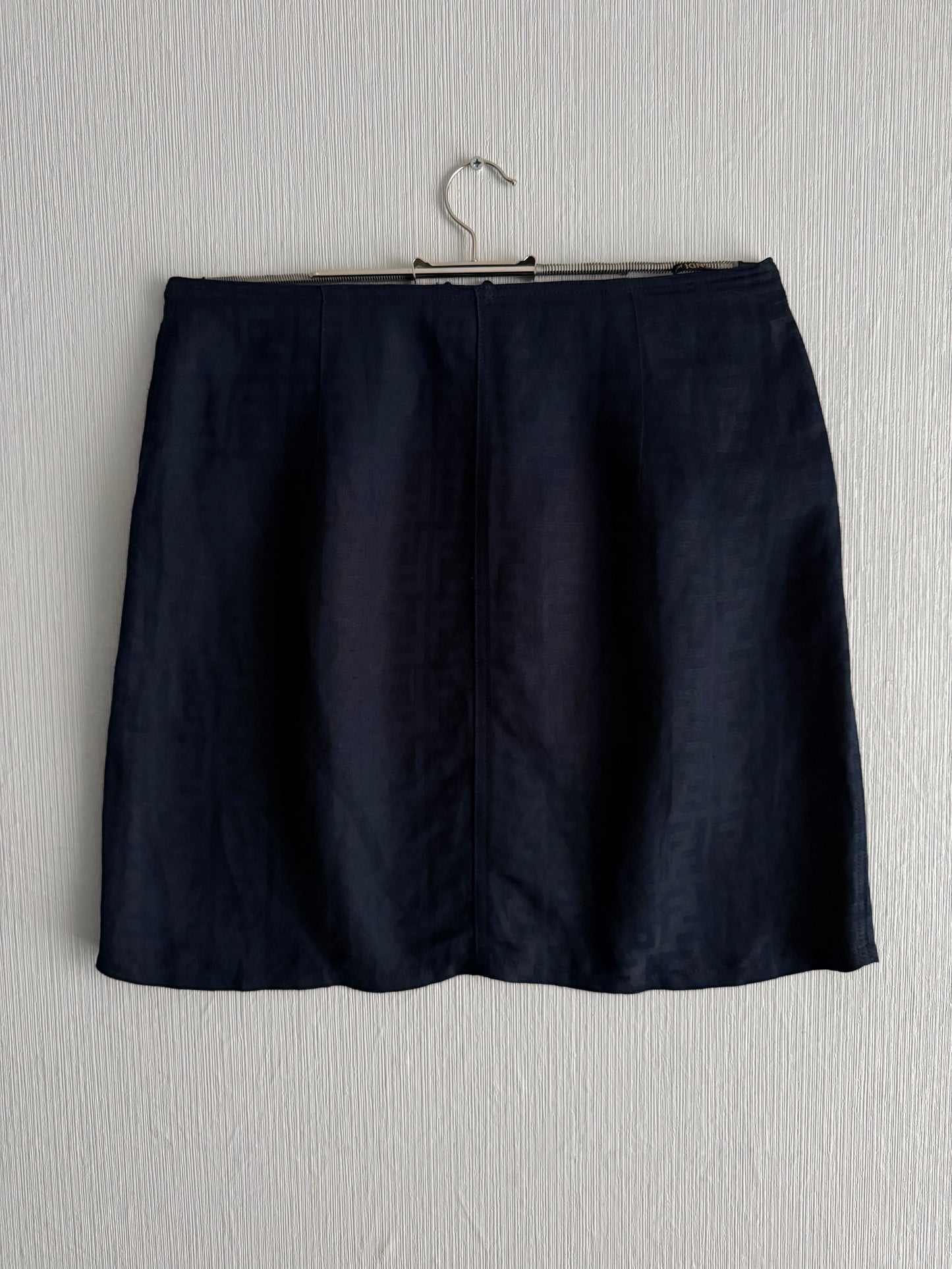 Fendi FF Monogrammed Logo Navy Skirt