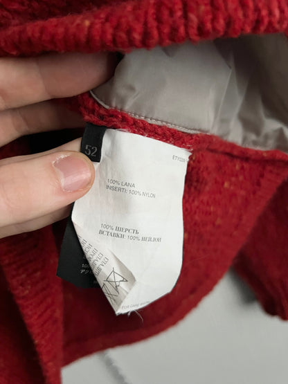 Prada Sport FW99 Nylon Panelled High Neck Heavy Knit Wool Sweater