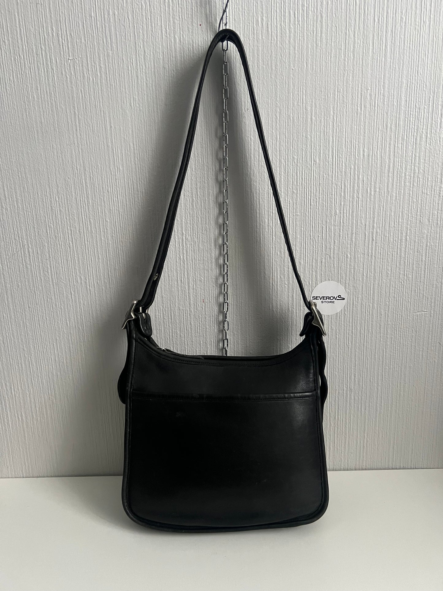 Vintage Coach Legacy Zip 9966 Made in USA Black Leather Crossbody Shoulder Bag