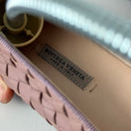 Bottega Veneta Pink Intrecciato Leather Loafers