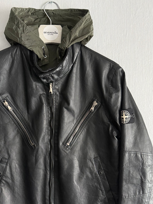 Stone Island SS10 Reversible Leather and Nylon Metal Jacket