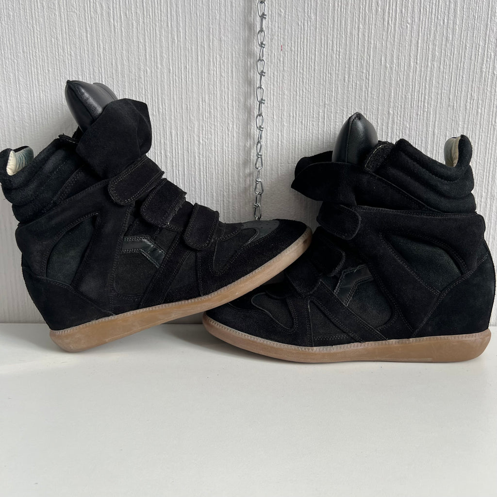 Isabel Marant Bekett Black Suede Leather Trainers Womens Shoes