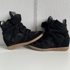 Isabel Marant Bekett Black Suede Leather Trainers Womens Shoes