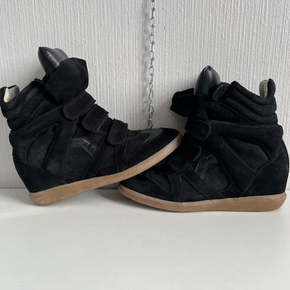 Isabel Marant Bekett Black Suede Leather Trainers Womens Shoes