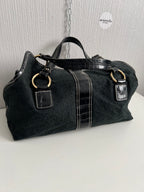DKNY Vintage Black Monogram Bag with gold buckle