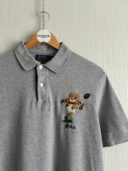 Polo Ralph Lauren Kicker Bear Grey Cotton Polo T-shirt