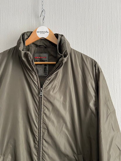 Prada Sport Luna Rossa Khaki Nylon Black Tab Jacket