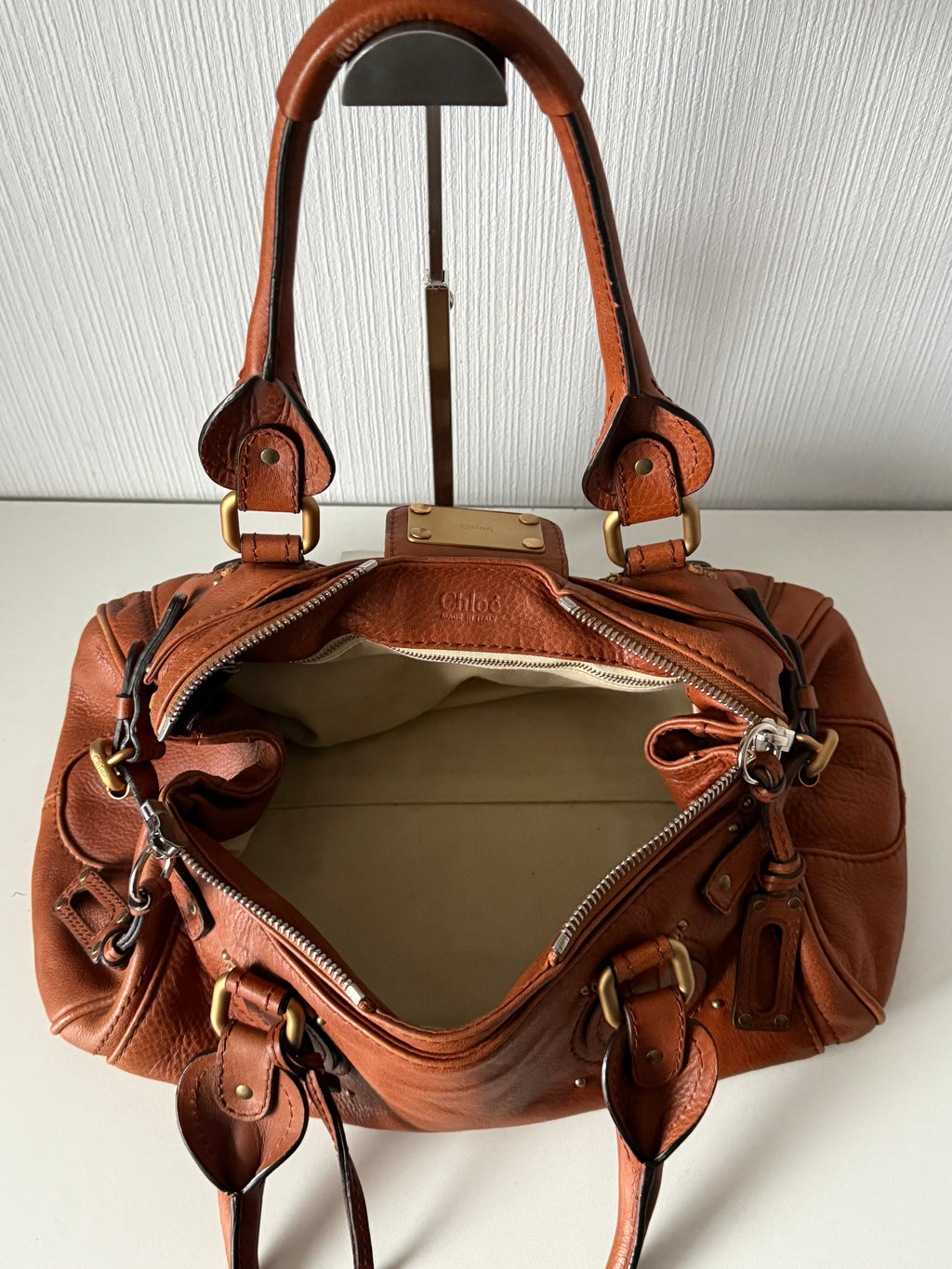 Chloe Vintage Paddington Bag in Brown Leather