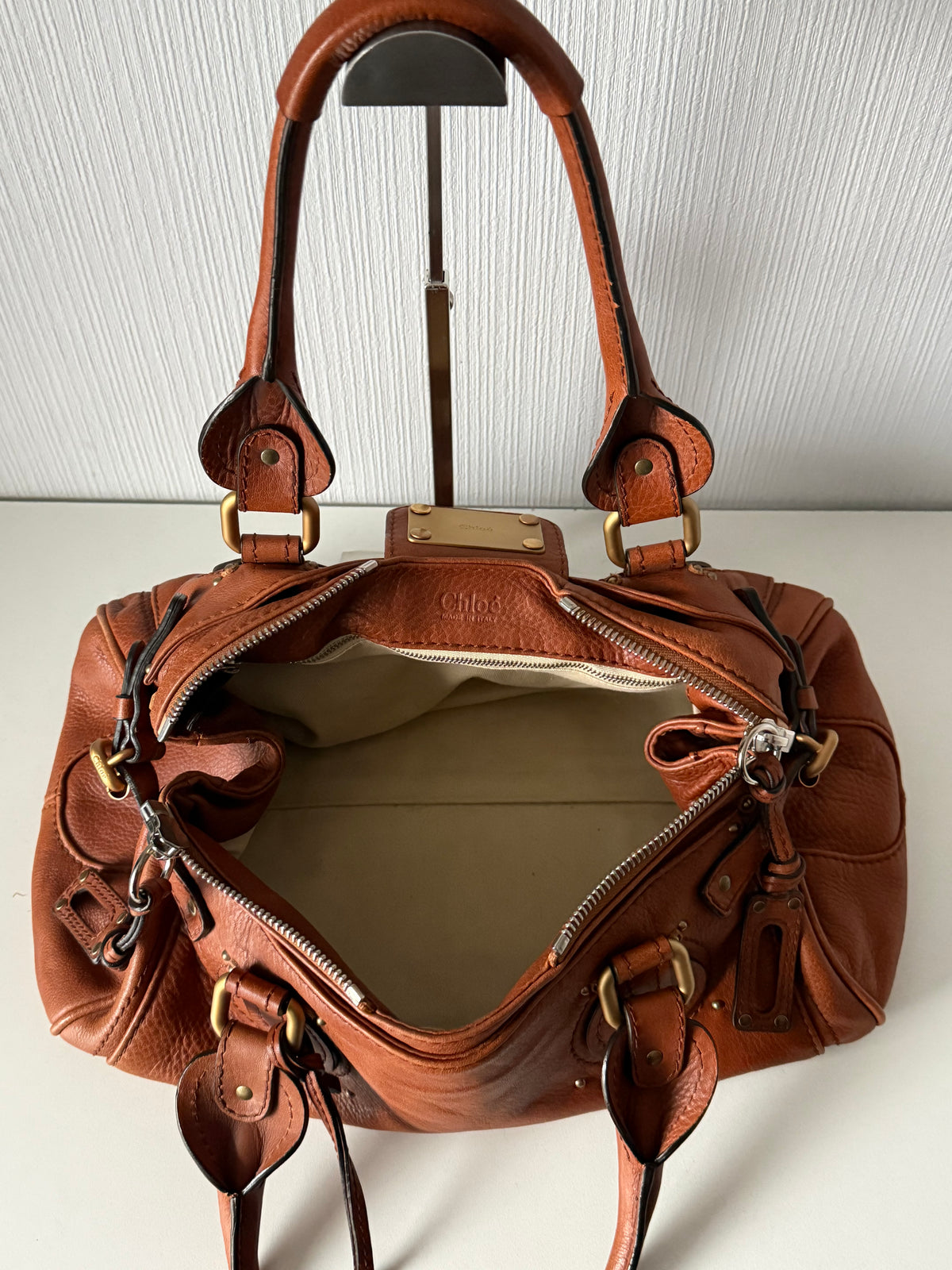 Chloe Vintage Paddington Bag in Brown Leather