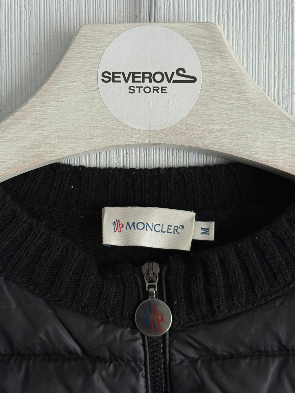 Moncler Maglione Tricot Down Padded Wool Cardigan