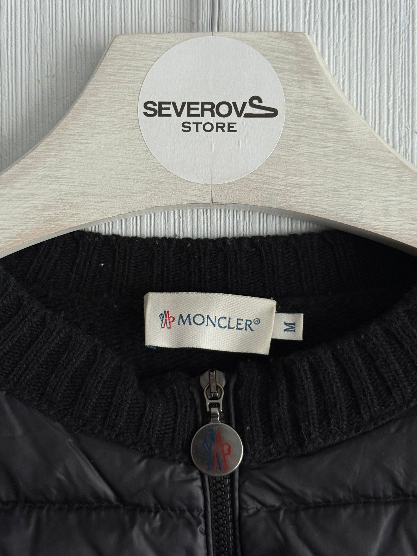 Moncler Maglione Tricot Down Padded Wool Cardigan