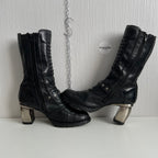 New Rock Trail Heeled Black Leather Boots