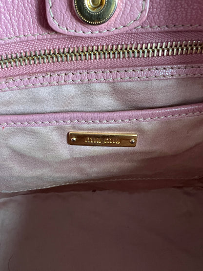 Miu Miu Tote Pink Leather Handbag Bag