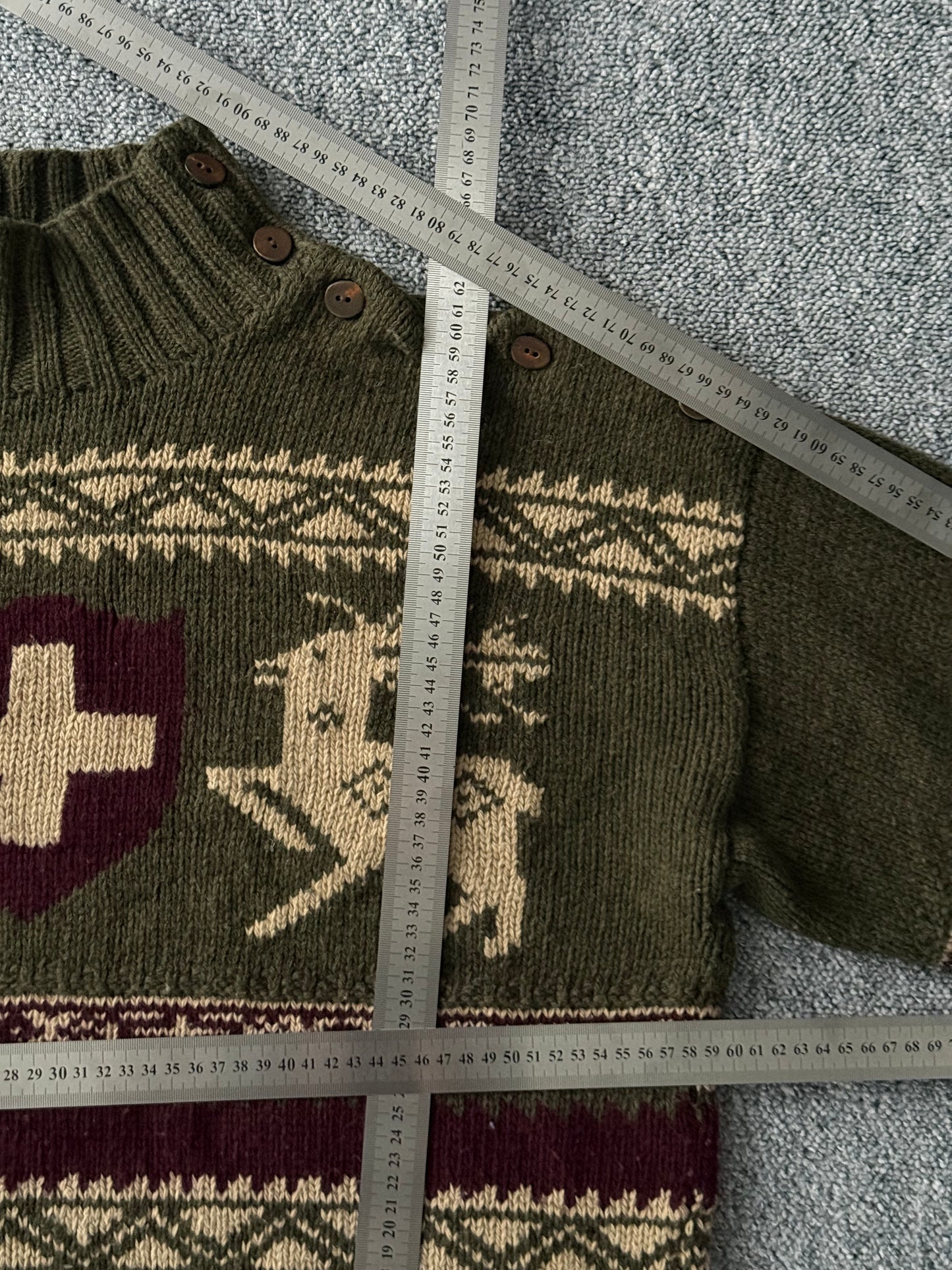 Polo Ralph Lauren Vintage Knitwear Wool Hand Knit Turtlneck