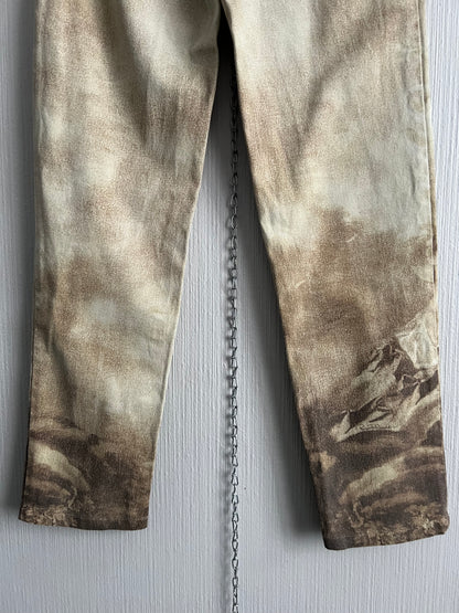 Roberto Cavalli AW1995 Medieval Art Renaissance Print Pants