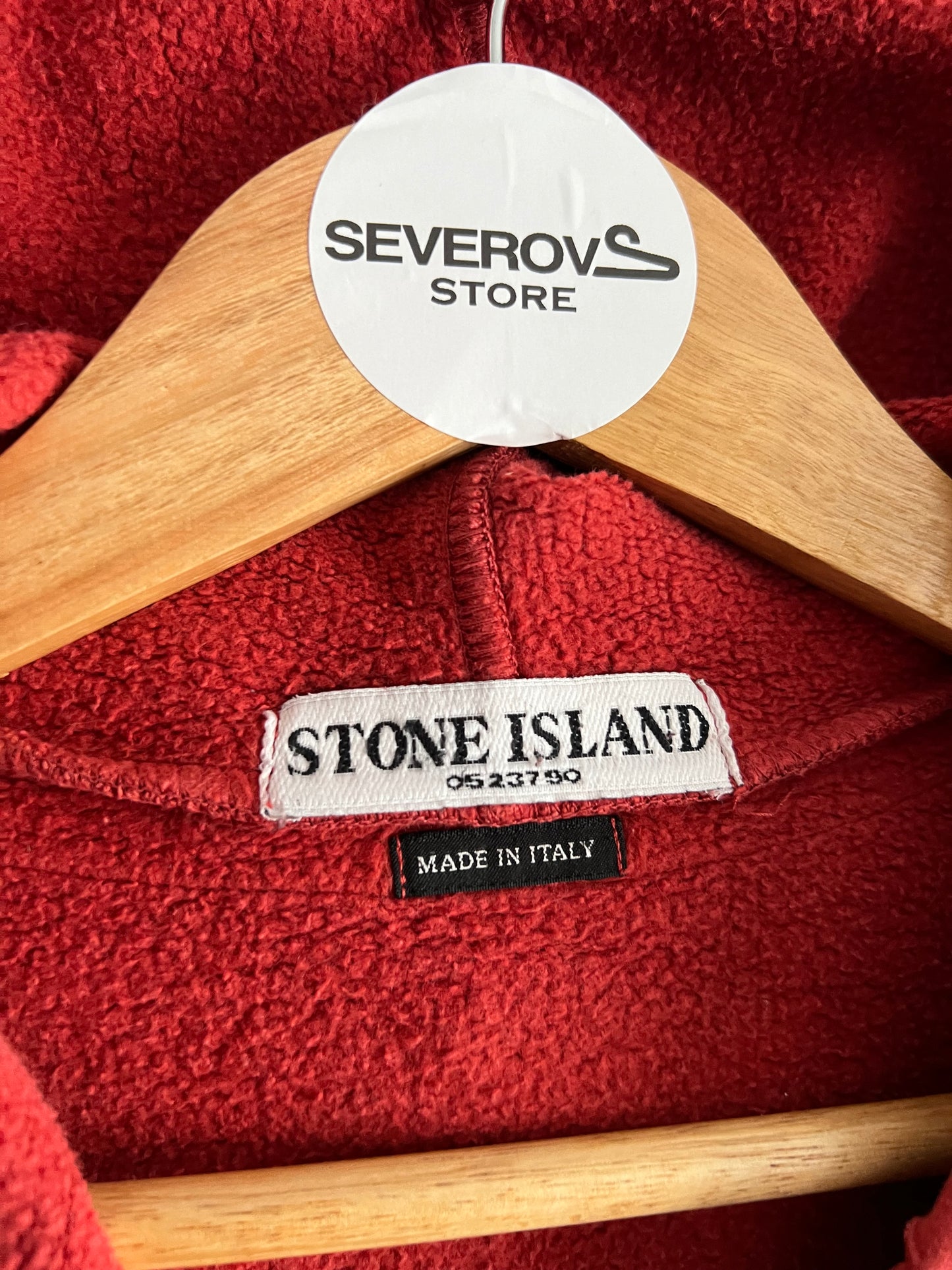 Stone Island AW05 Mens Red Zip Hoodie