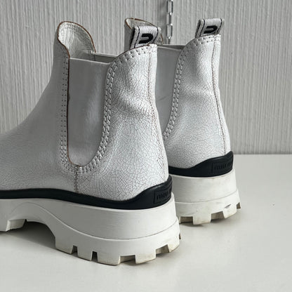 Miu Miu Crackle Leather White womens Boots