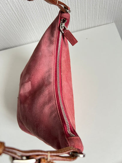 Prada Pochette Sirio Pink Suede Shoulder Bag