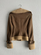 Christian Dior Lambskin Leather Shearling Biker Jacket