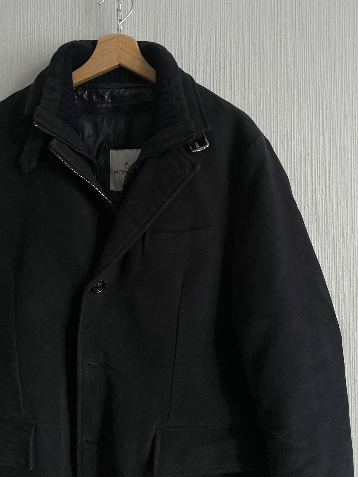 Moncler Claude Black Cotton Down Blazer Mens Jacket