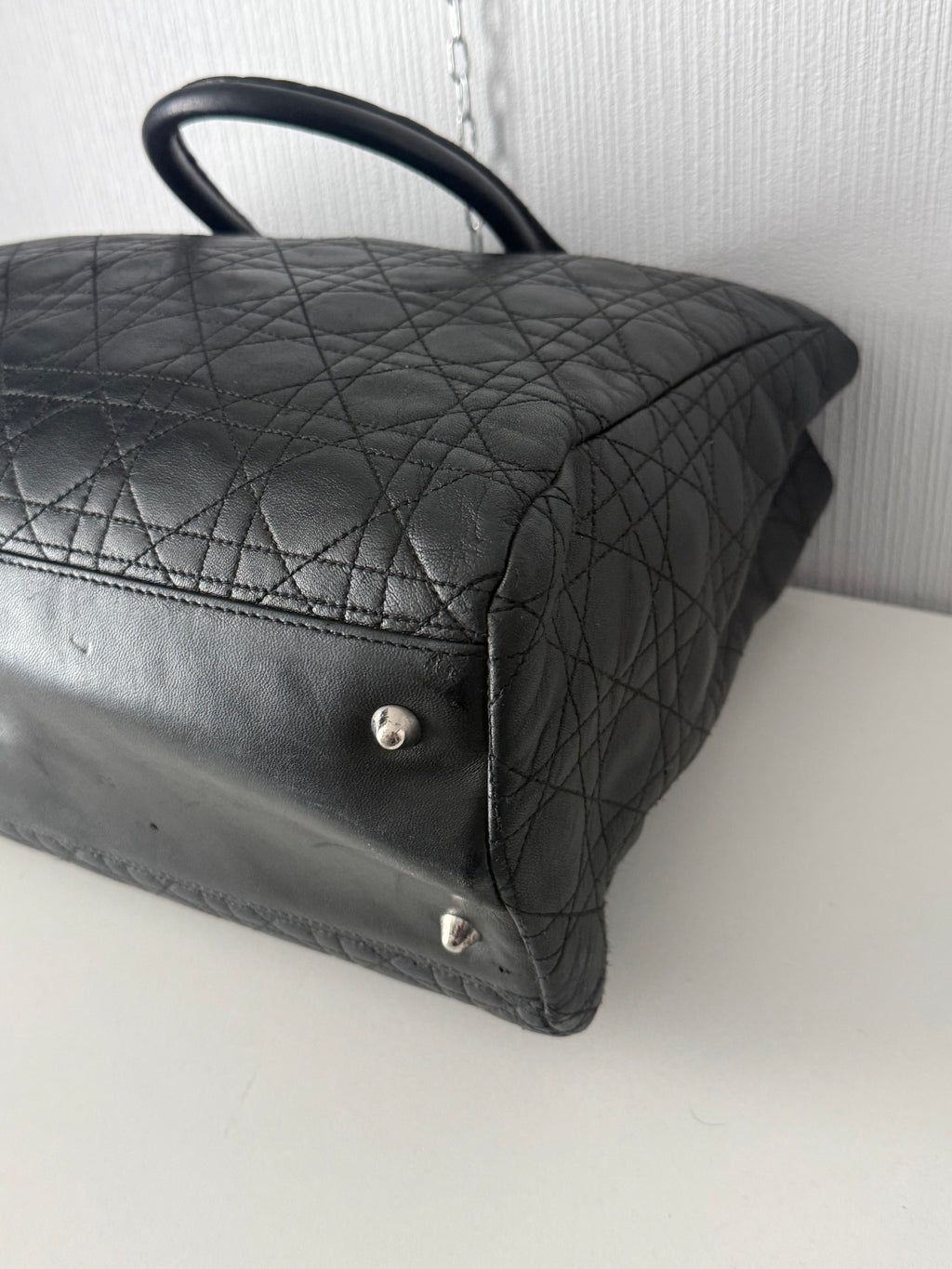 Christian Dior Lady Dior Soft Shopping Tote Cannage Quilt Lambskin Large
