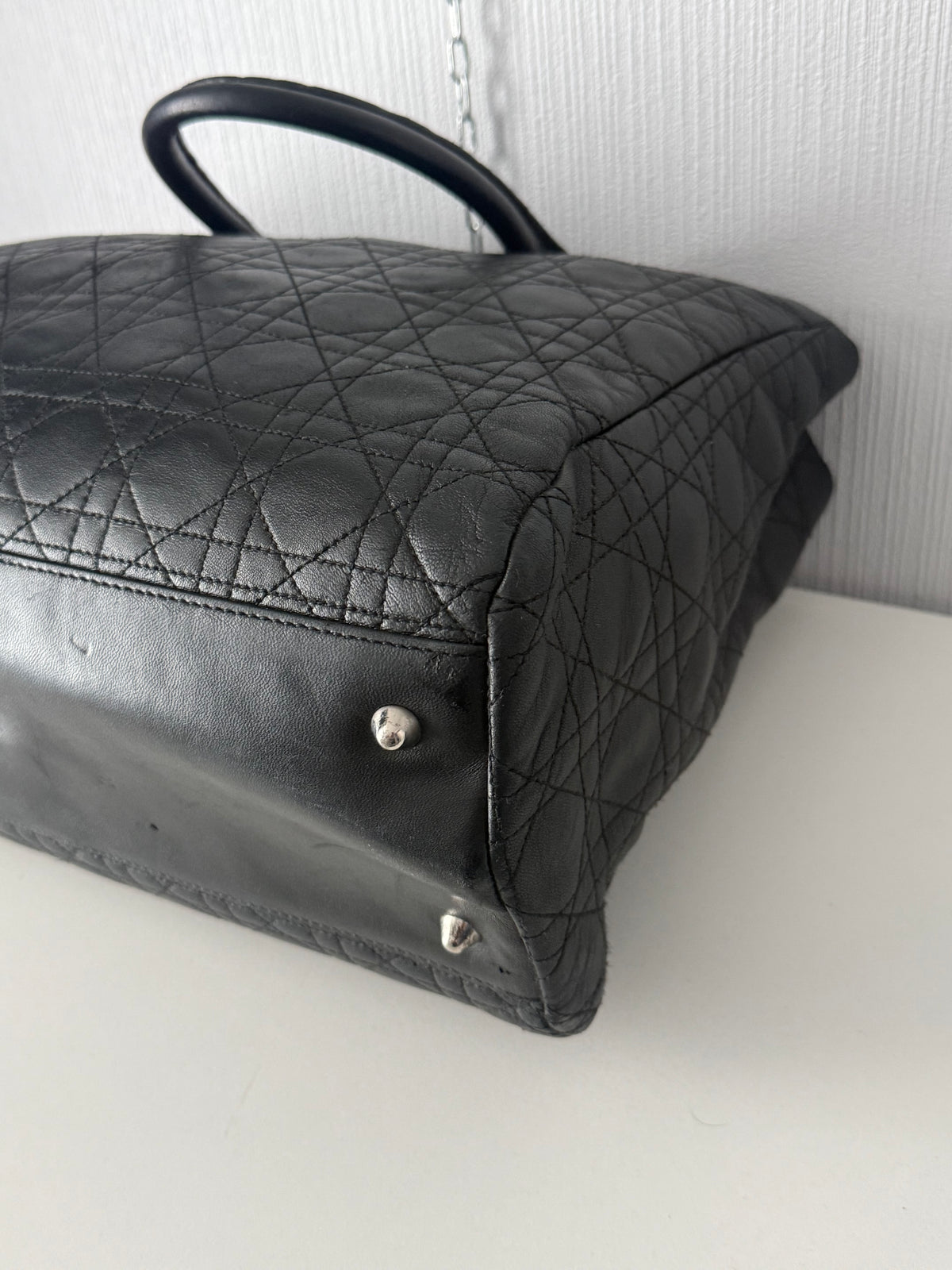 Christian Dior Lady Dior Soft Shopping Tote Cannage Quilt Lambskin Large