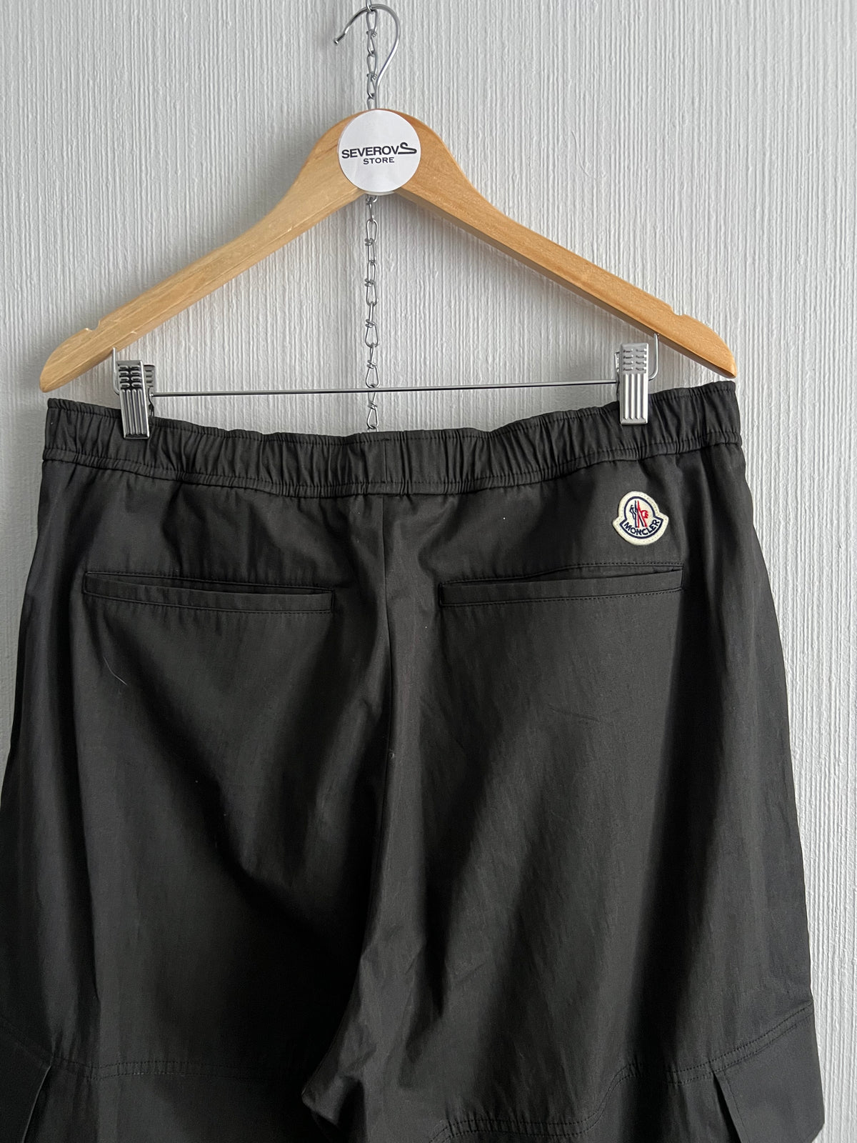 Moncler Black Cotton Mens Cargo Pants