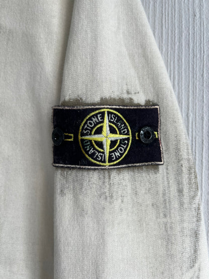 Stone Island Hand Corrosion Gream Cotton Crewneck Mens Jumper