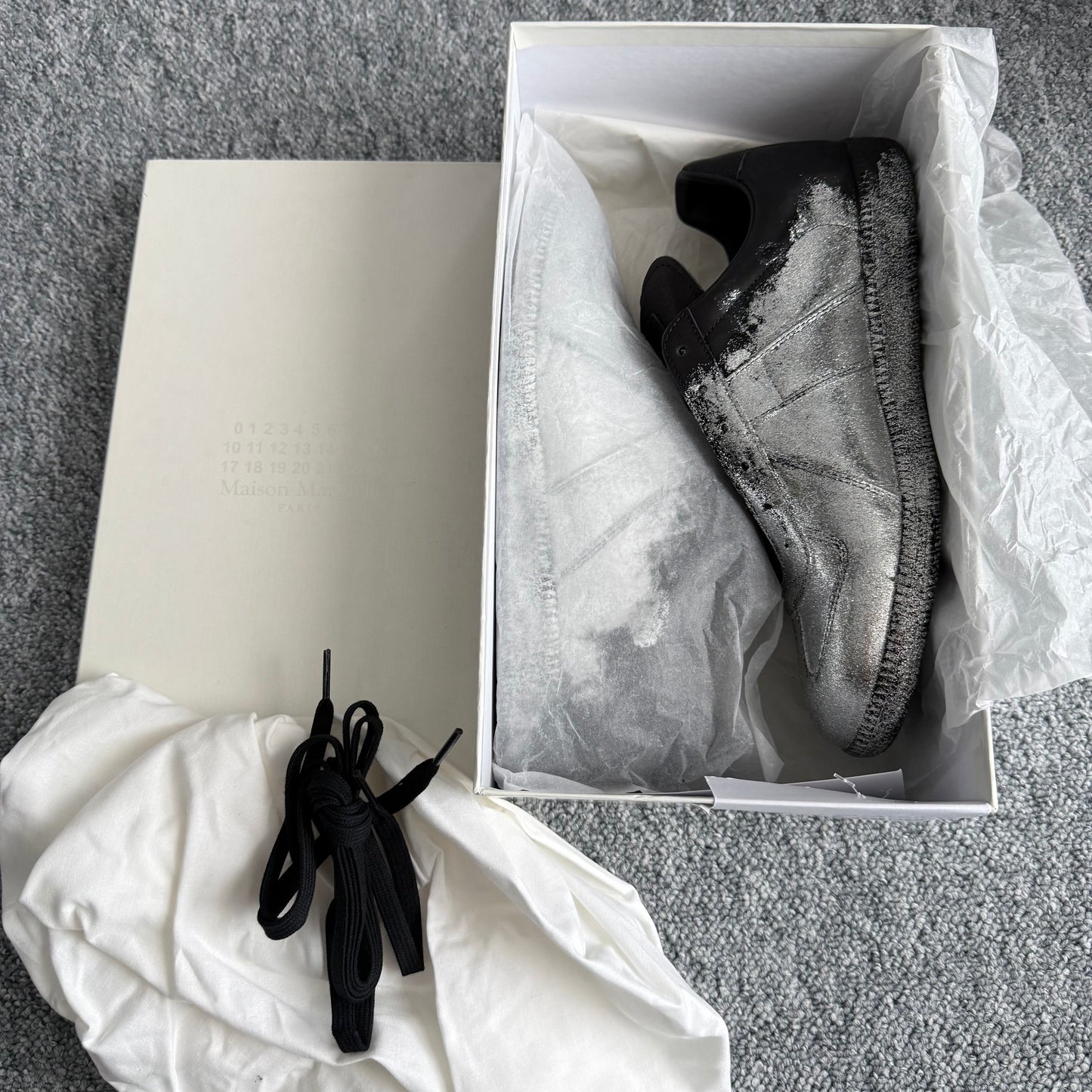 Maison Margiela Silver Dipped Gats Replica Sneakers
