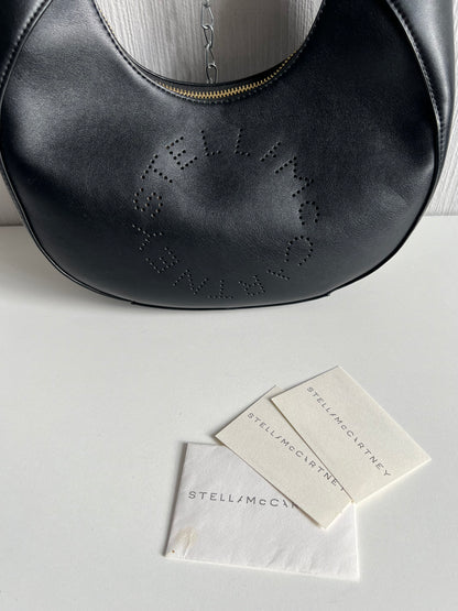 Stella McCartney Perforated Logo Boho Bag Black