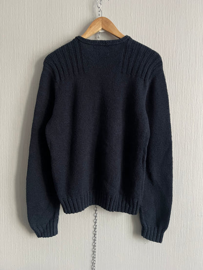 Polo Ralph Lauren Vintage Hand Knit Heavy Cotton Navy Sweater