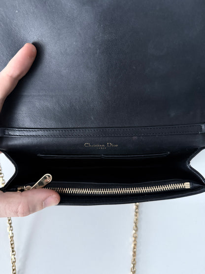 Christian Dior Lady Dior Patent Black Leather Bag