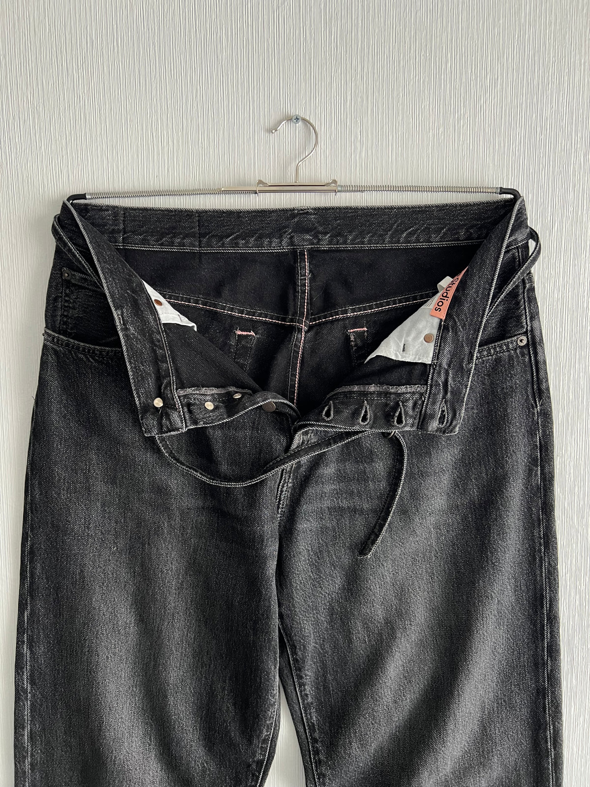 Acne Studios 1991 Toj Vintage Black Denim Pants Mens Baggy Jeans Made in Italy