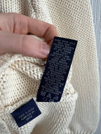 Polo Ralph Lauren American Flag Heavy Knit Cream Cotton Sweater