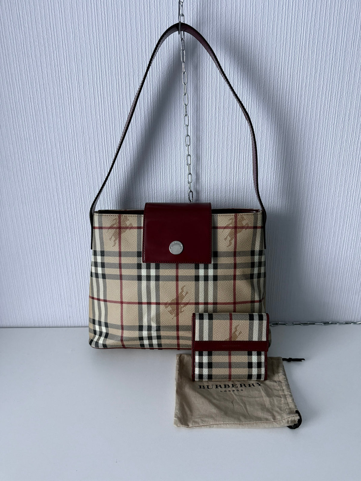 Burberry Nova Check Shoulder Bag with Wallet