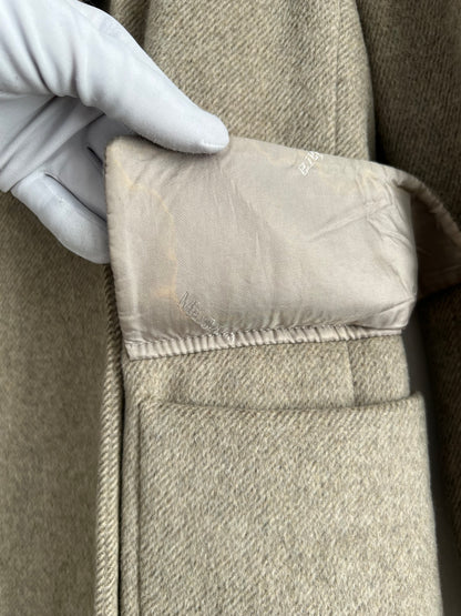 Max Mara Fox Fur Collar Wool Angora Blend Womens Long Coat