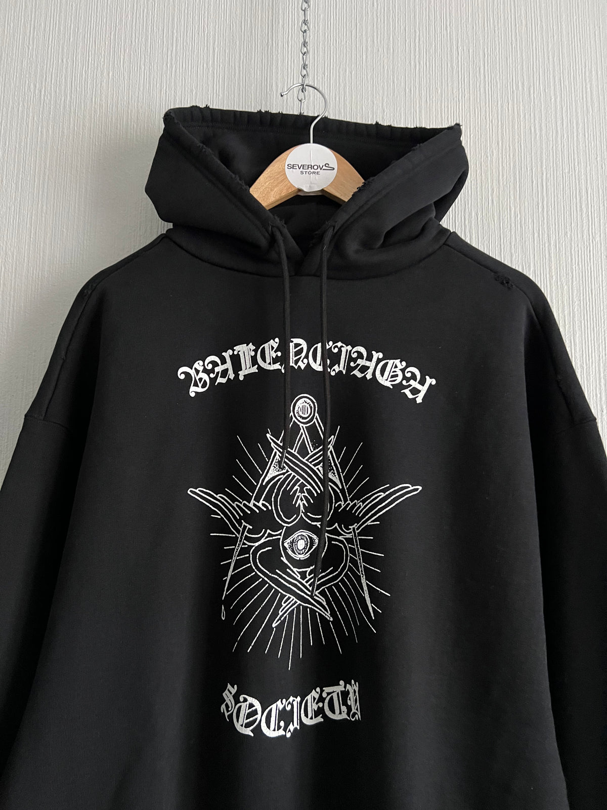 Balenciaga AW20 Free Your Mind Distressed Hoodie