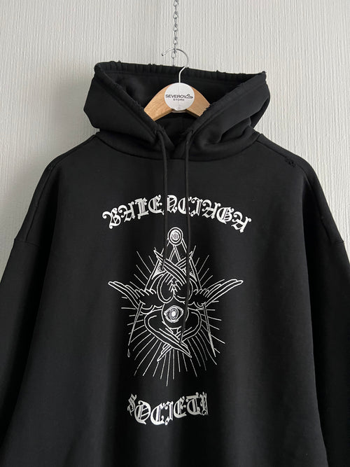 Balenciaga AW20 Free Your Mind Distressed Hoodie