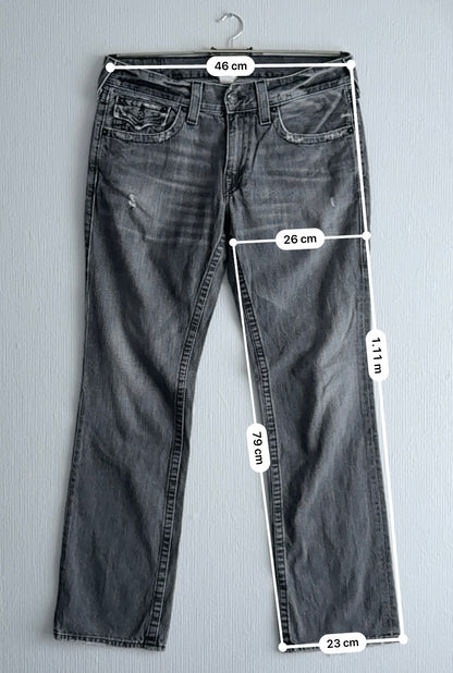 True Religion Vintage Grey Straight Jeans