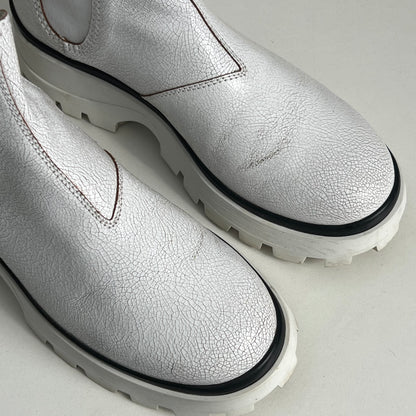 Miu Miu Crackle Leather White womens Boots