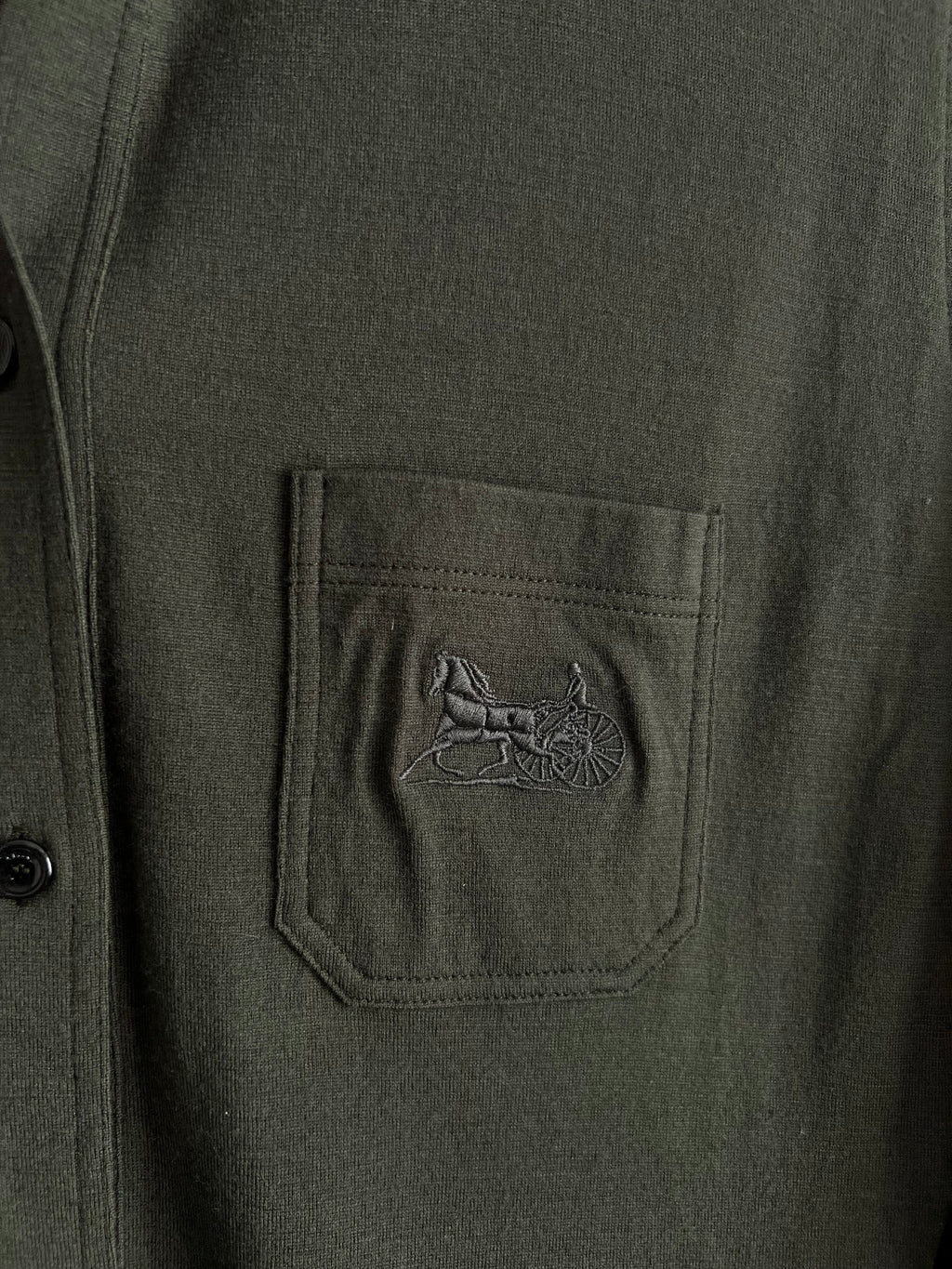 Céline Horse Carriage-embroidered Cashmere Shirt