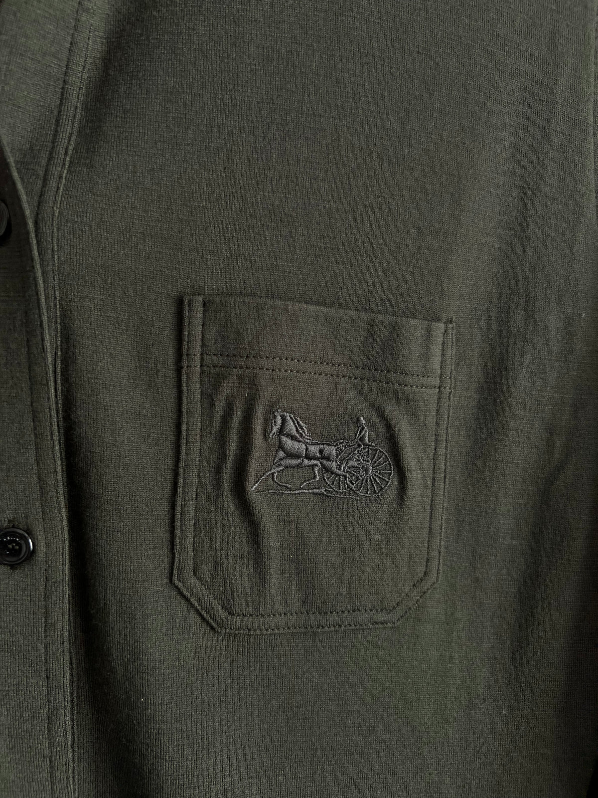 Céline Horse Carriage-embroidered Cashmere Shirt