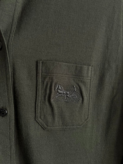 Céline Horse Carriage-embroidered Cashmere Shirt