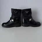 Prada Nylon Logo Biker Moto Boots